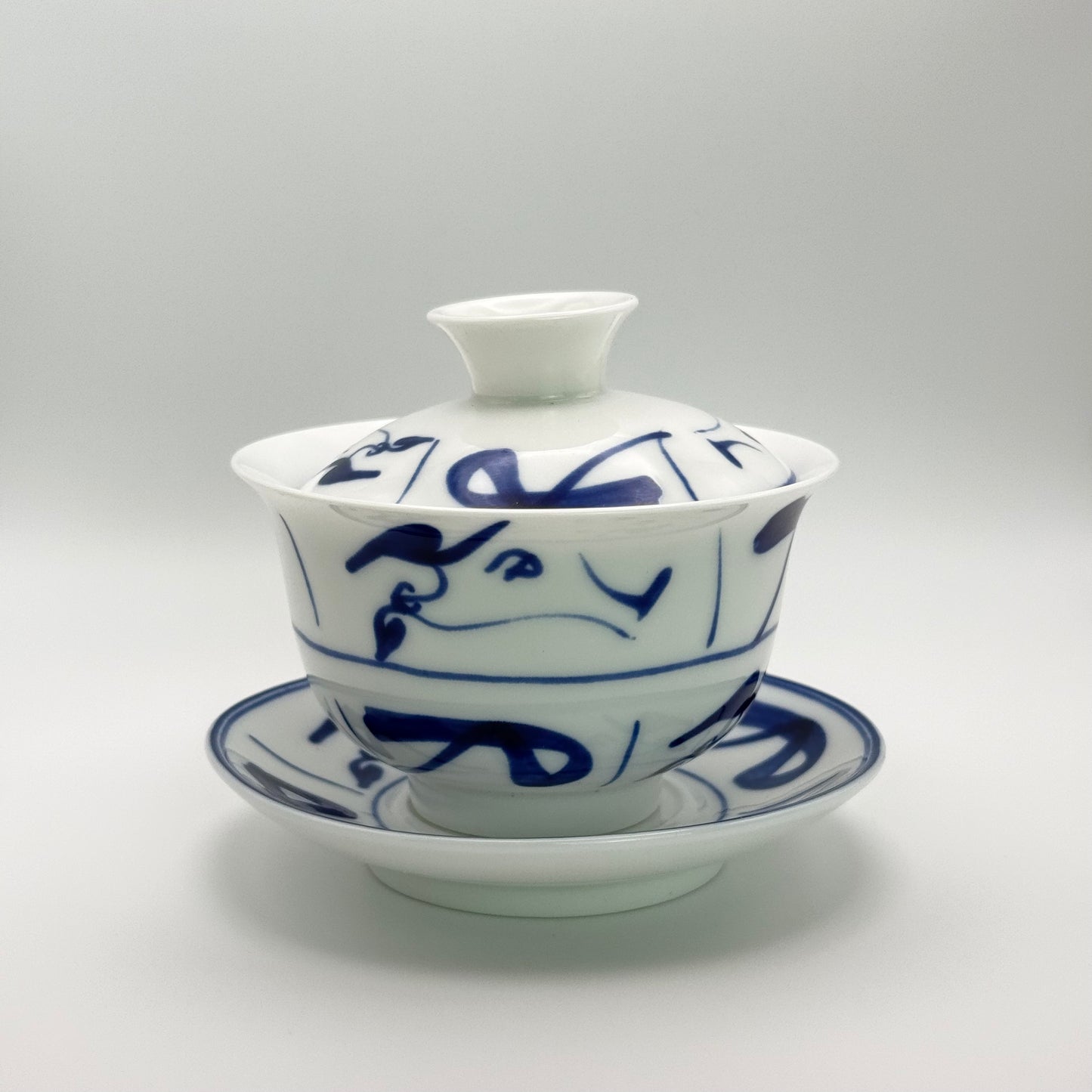 Porzellan Gaiwan „Lanhe“ – Blaue Harmonie (140 ml)