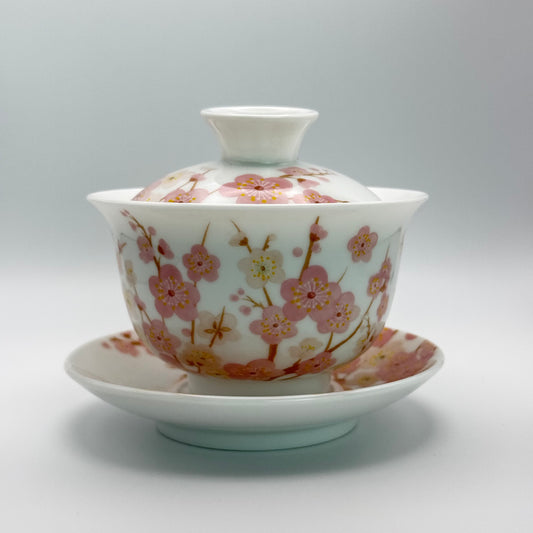 Porzellan Gaiwan „Fenhe“ – Rosa Harmonie (160 ml)