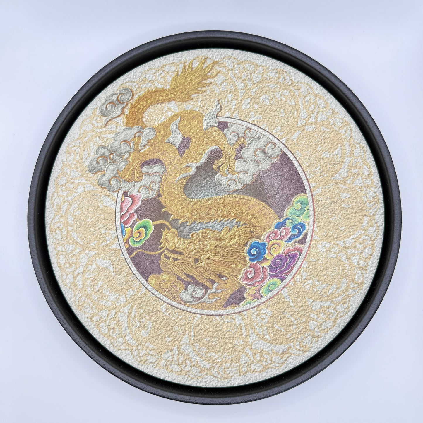 Keramik-Teetisch - Goldener Drache & Kaiserliche Wolken