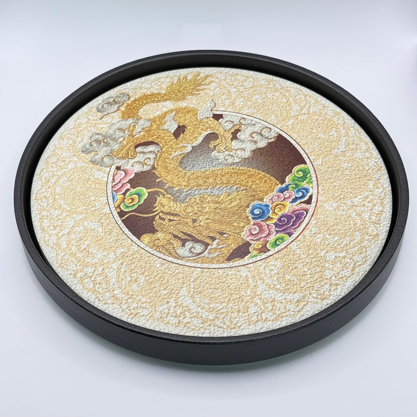 Keramik-Teetisch - Goldener Drache & Kaiserliche Wolken