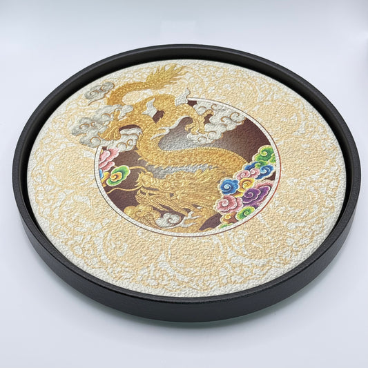 Keramik-Teetisch - Goldener Drache & Kaiserliche Wolken